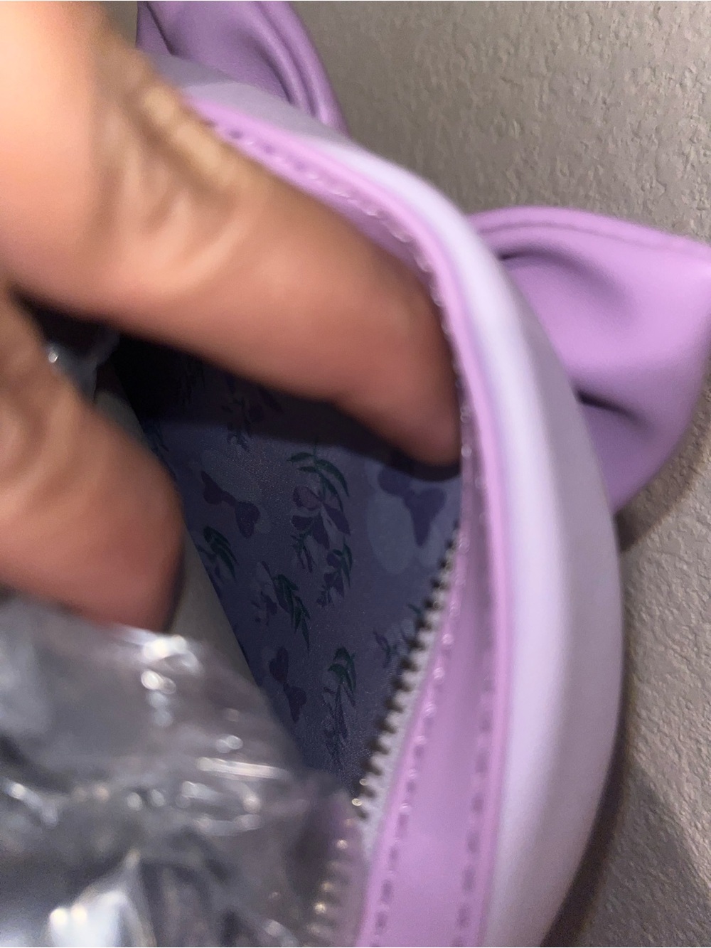 Loungefly Lavender Floral Wisteria Mini Backpack with Bow - Picture 3 of 3